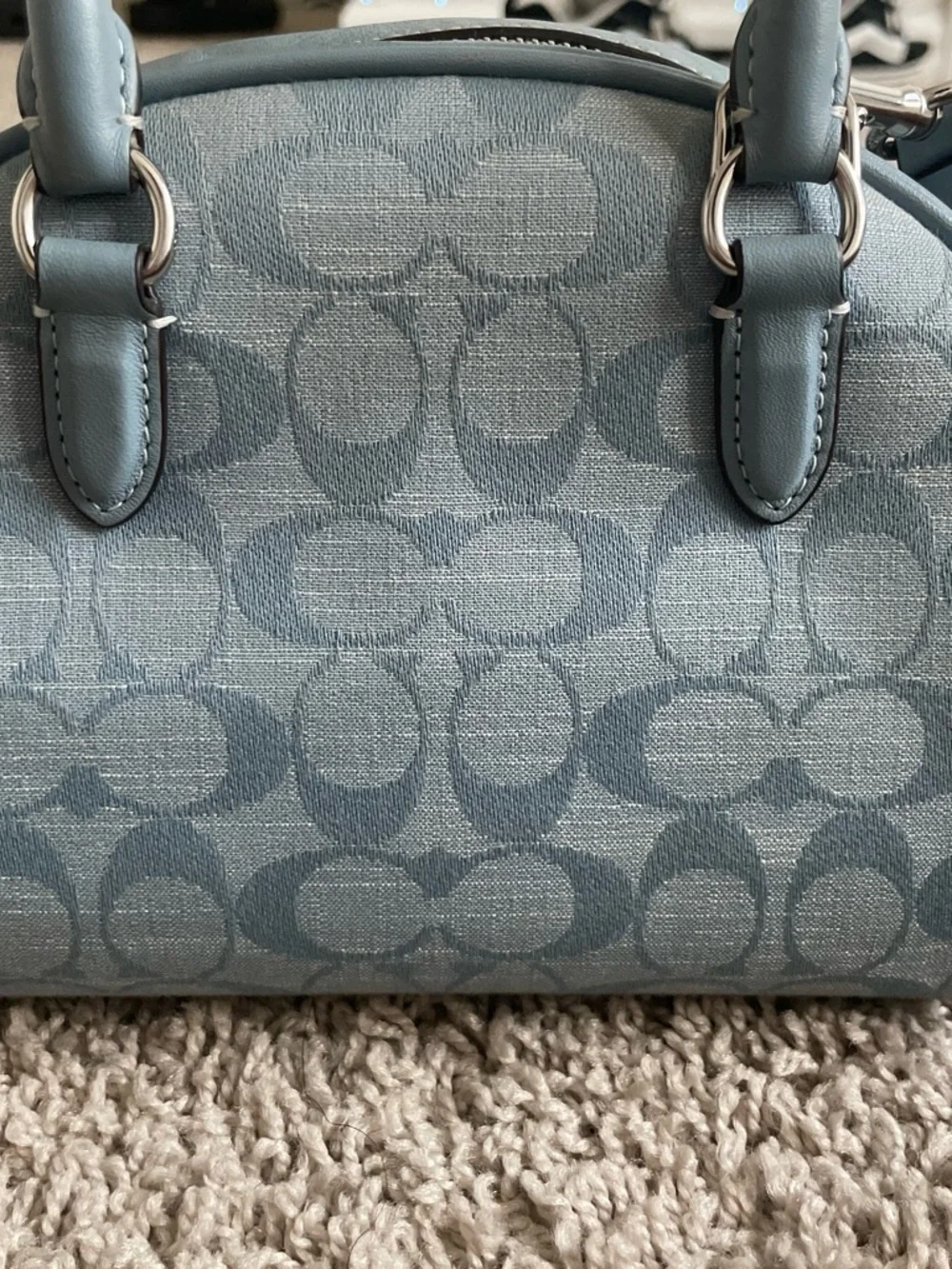 Coach Light Blue Signature Dome Satchel